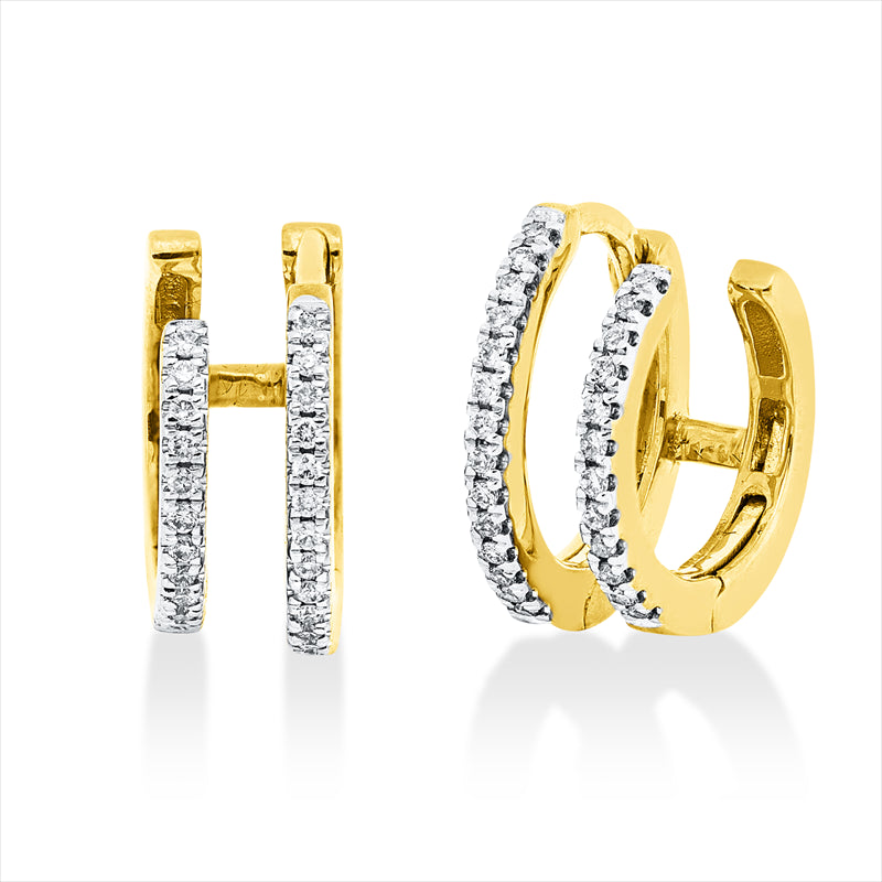 Creolen    aus 750/-18 Karat Gelbgold / Weißgold mit 52 Diamanten 0