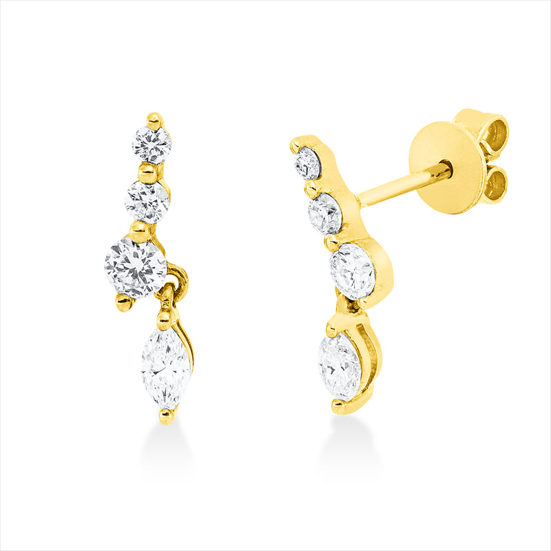 Ohrstecker    aus 750/-18 Karat Gelbgold mit 8 Diamanten 0