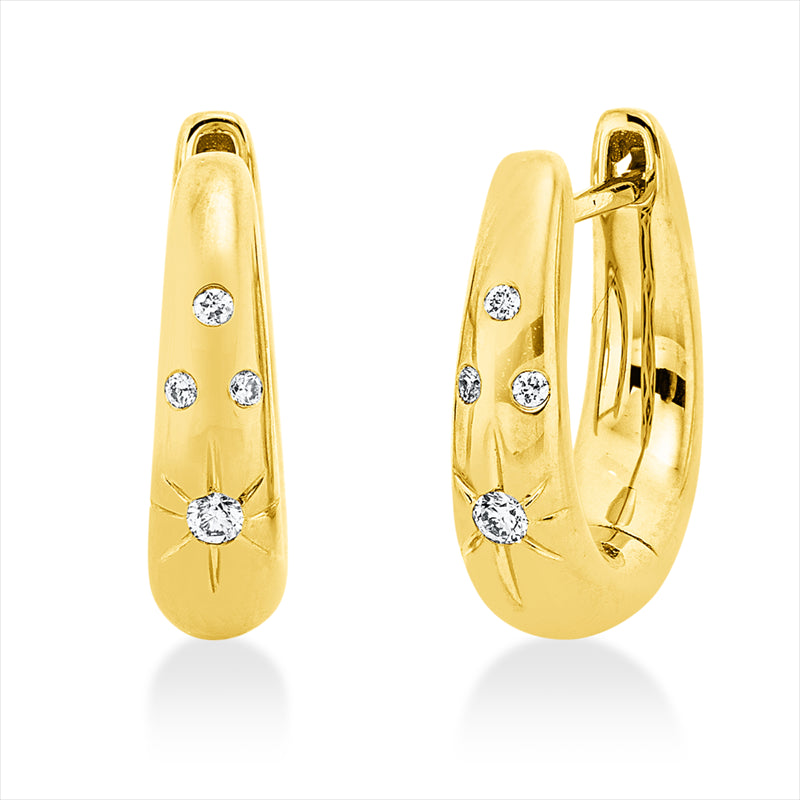 Creolen    aus 750/-18 Karat Gelbgold mit 8 Diamanten 0