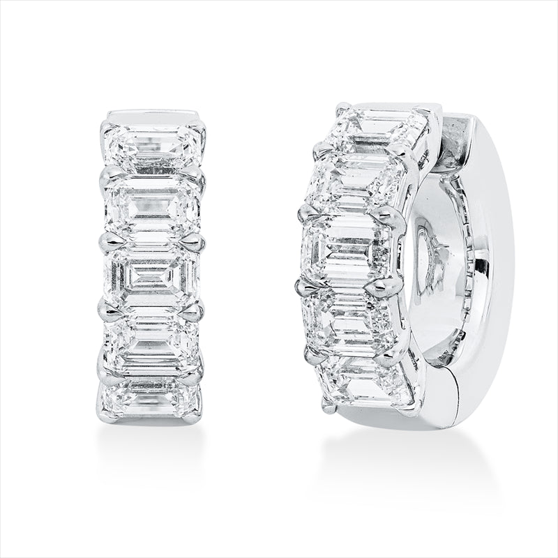 Creolen    aus 750/-18 Karat Weißgold mit 10 Diamanten 3