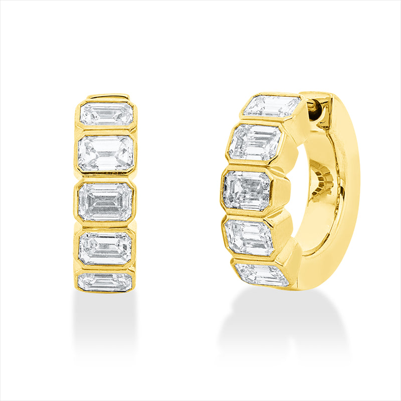 Creolen    aus 750/-18 Karat Gelbgold mit 10 Diamanten 1