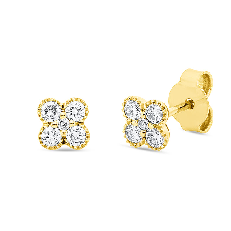 Ohrstecker    aus 750/-18 Karat Gelbgold mit 10 Diamanten 0