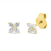 Ohrstecker    aus 750/-18 Karat Gelbgold mit 10 Diamanten 0