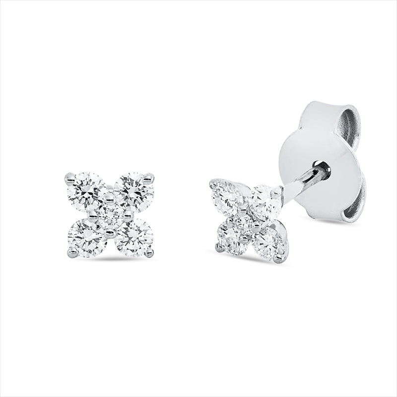 Ohrstecker    aus 750/-18 Karat Weißgold mit 10 Diamanten 0