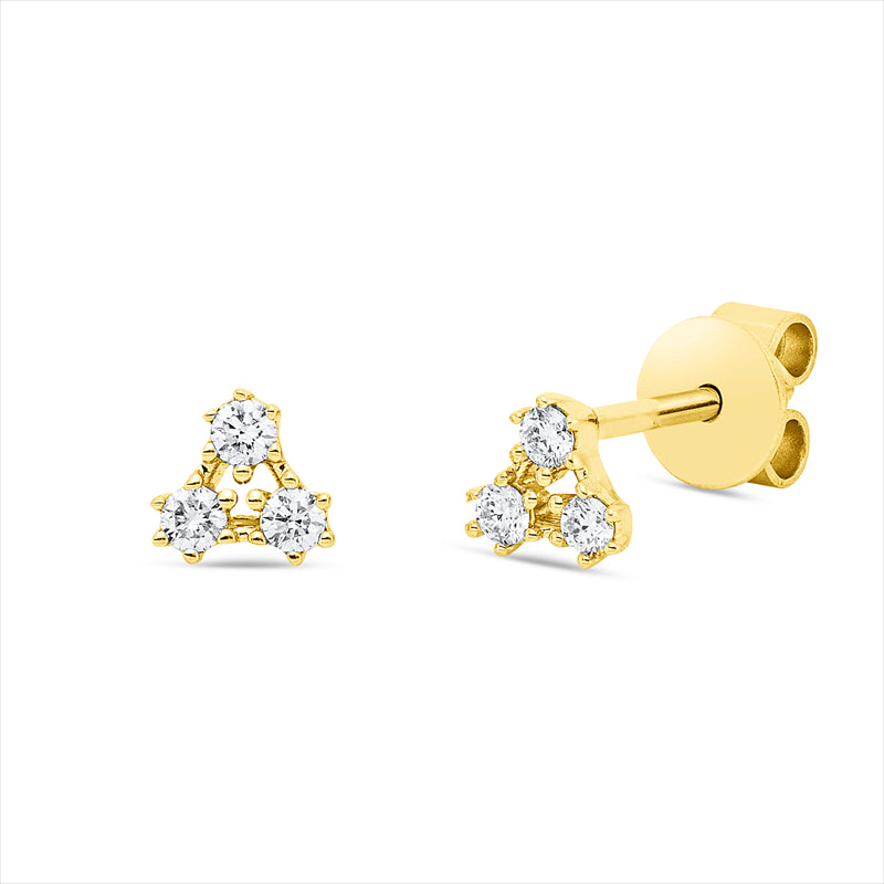 Ohrstecker    aus 750/-18 Karat Gelbgold mit 6 Diamanten 0