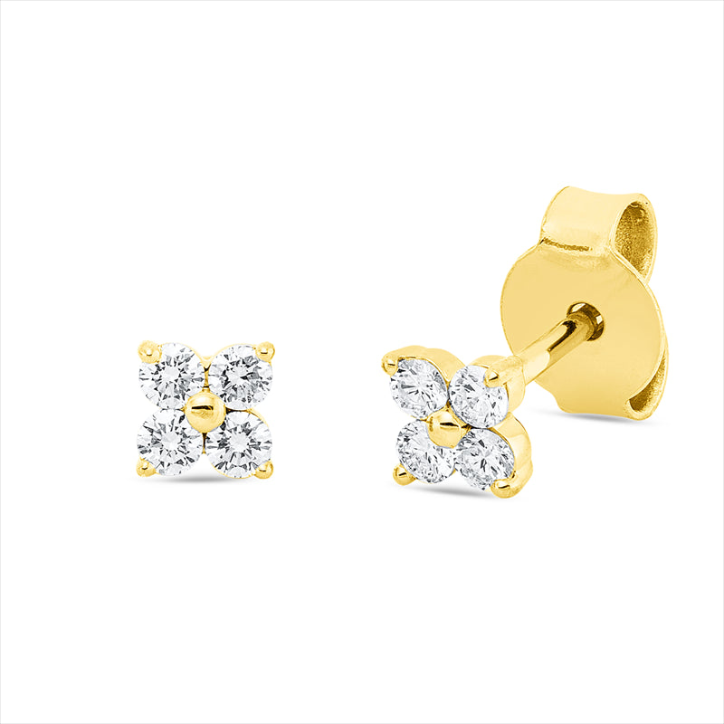 Ohrstecker    aus 750/-18 Karat Gelbgold mit 8 Diamanten 0