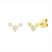 Ohrstecker    aus 750/-18 Karat Gelbgold mit 6 Diamanten 0