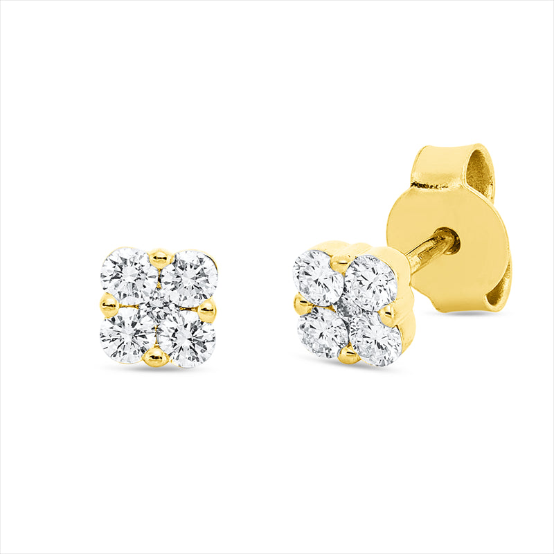 Ohrstecker    aus 750/-18 Karat Gelbgold mit 10 Diamanten 0