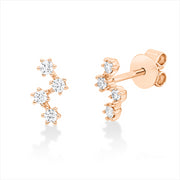 Ohrstecker    aus 750/-18 Karat Rotgold mit 8 Diamanten 0