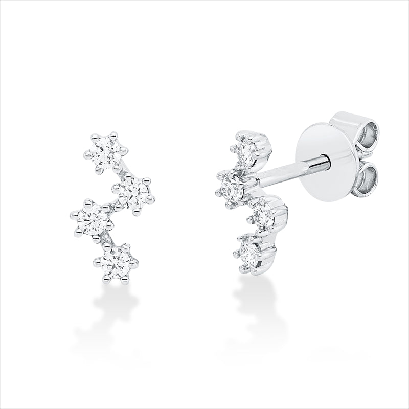 Ohrstecker    aus 750/-18 Karat Weißgold mit 8 Diamanten 0