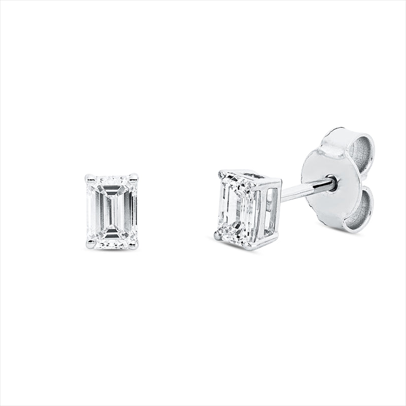 Ohrstecker    aus 750/-18 Karat Weißgold mit 2 Diamanten 0