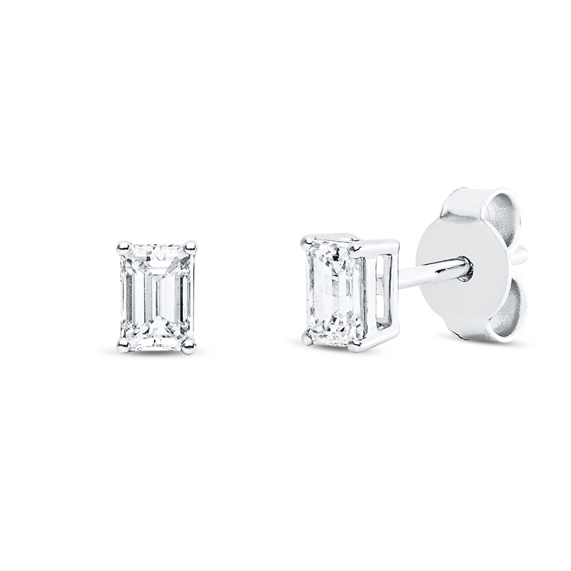 Ohrstecker    aus 750/-18 Karat Weißgold mit 2 Diamanten 0