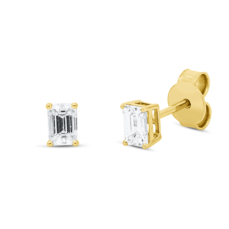 Ohrstecker    aus 750/-18 Karat Gelbgold mit 2 Diamanten 0