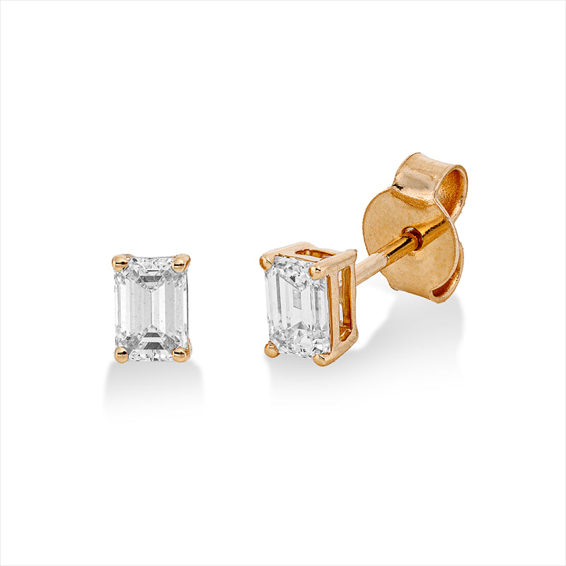 Ohrstecker    aus 750/-18 Karat Gelbgold mit 2 Diamanten 0