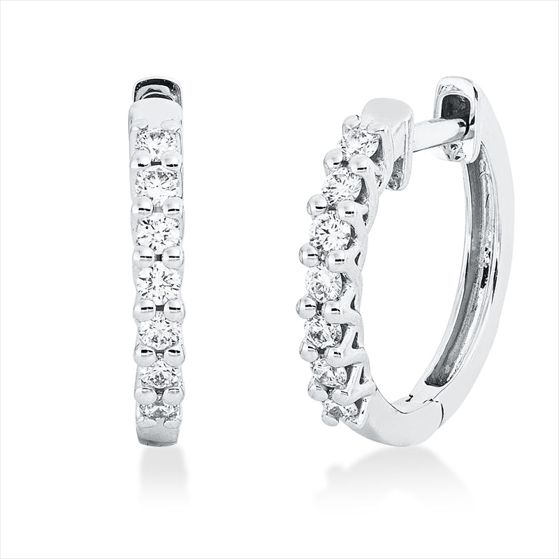 Creolen    aus 750/-18 Karat Weißgold mit 14 Diamanten 0