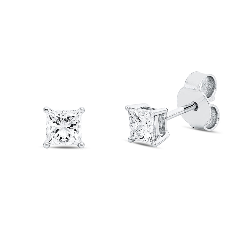 Ohrstecker    aus 750/-18 Karat Weißgold mit 2 Diamanten 0