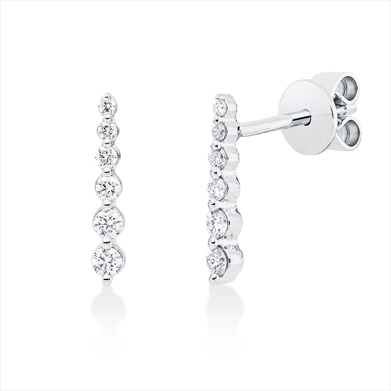 Ohrstecker    aus 750/-18 Karat Weißgold mit 12 Diamanten 0