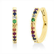 Creolen mit Saphir  aus 750/-18 Karat Gelbgold  