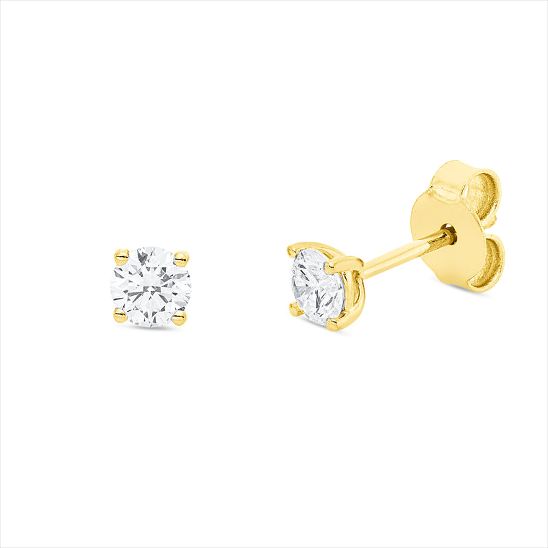Ohrstecker    aus 750/-18 Karat Gelbgold mit 2 Diamanten 0