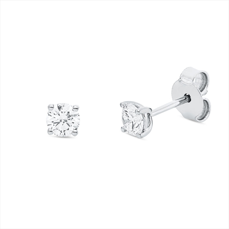 Ohrstecker    aus 750/-18 Karat Weißgold mit 2 Diamanten 0