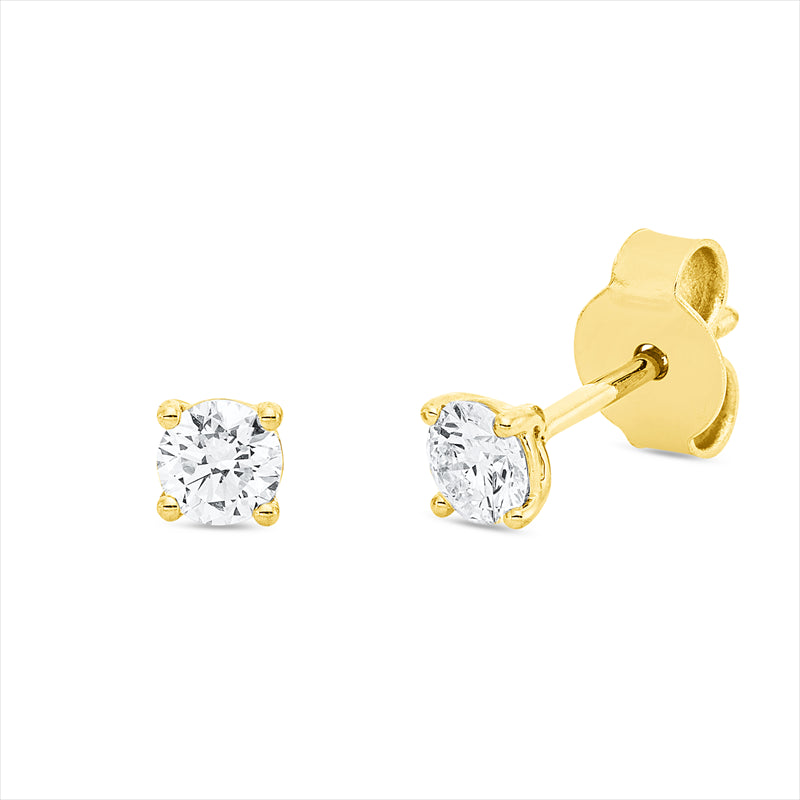 Ohrstecker    aus 750/-18 Karat Gelbgold mit 2 Diamanten 0