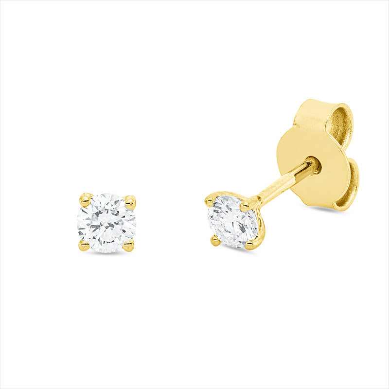 Ohrstecker    aus 750/-18 Karat Gelbgold mit 2 Diamanten 0