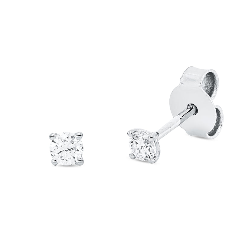 Ohrstecker    aus 750/-18 Karat Weißgold mit 2 Diamanten 0