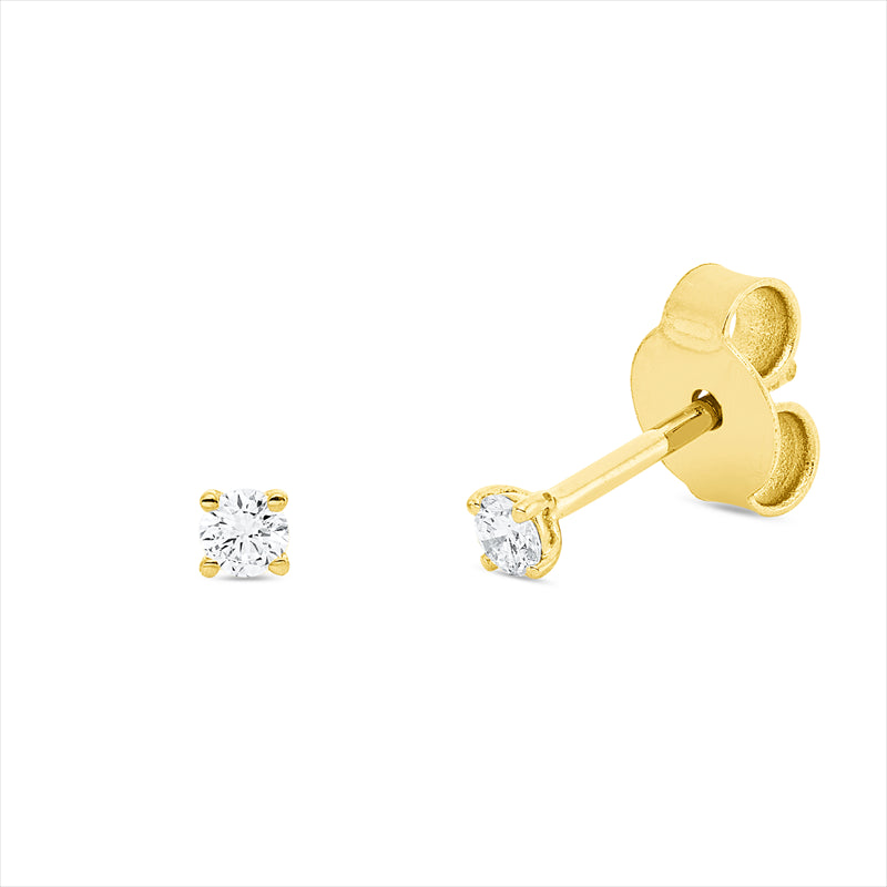 Ohrstecker    aus 750/-18 Karat Gelbgold mit 2 Diamanten 0