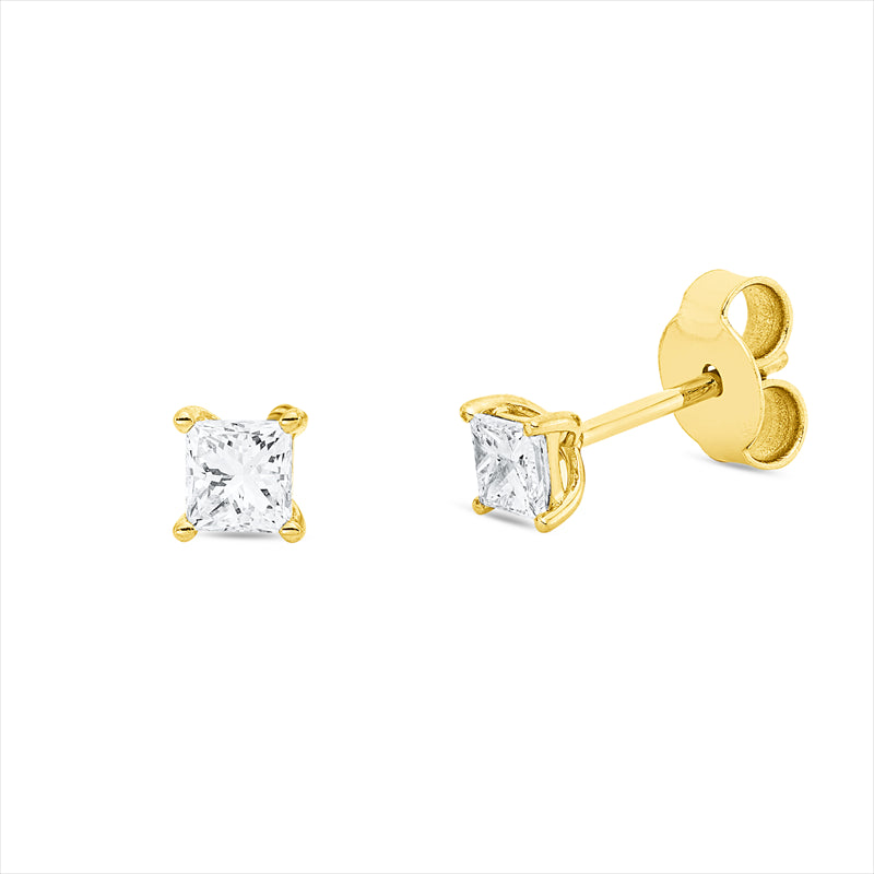 Ohrstecker    aus 750/-18 Karat Gelbgold mit 2 Diamanten 0