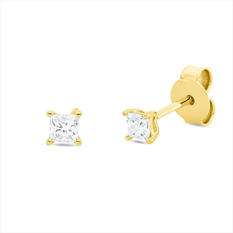Ohrstecker    aus 750/-18 Karat Gelbgold mit 2 Diamanten 0