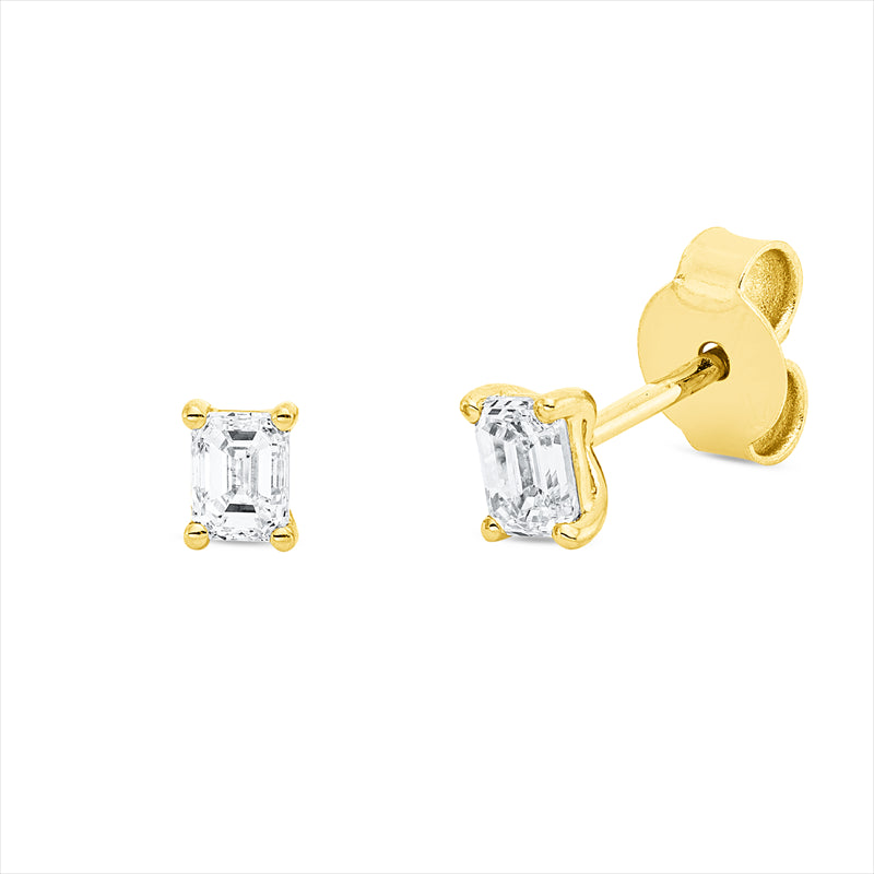 Ohrstecker    aus 750/-18 Karat Gelbgold mit 2 Diamanten 0