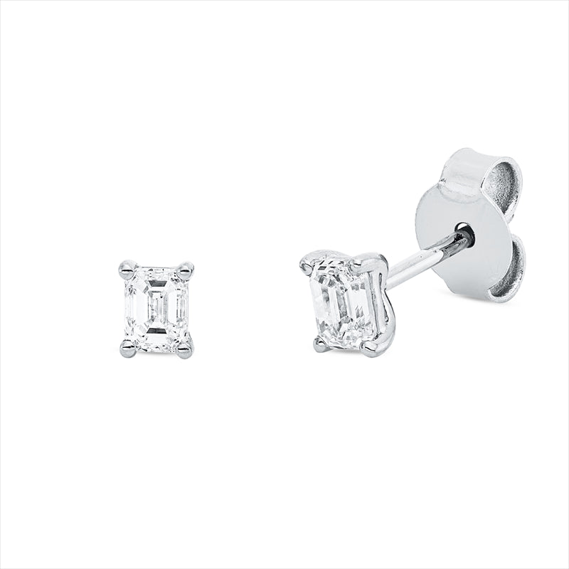 Ohrstecker    aus 750/-18 Karat Weißgold mit 2 Diamanten 0