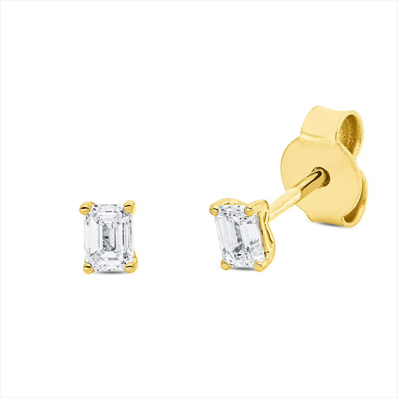 Ohrstecker    aus 750/-18 Karat Gelbgold mit 2 Diamanten 0