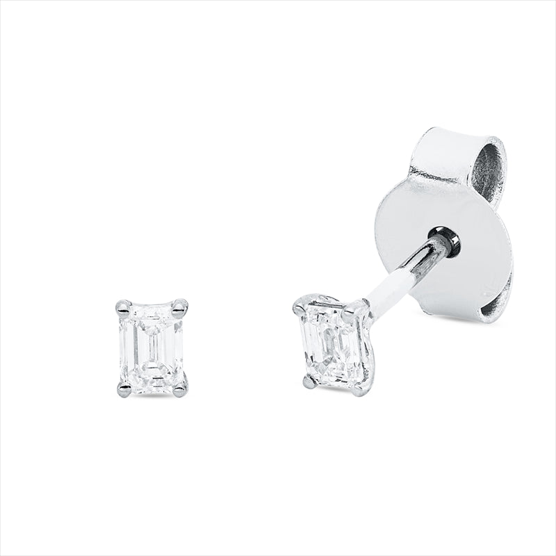 Ohrstecker    aus 750/-18 Karat Weißgold mit 2 Diamanten 0