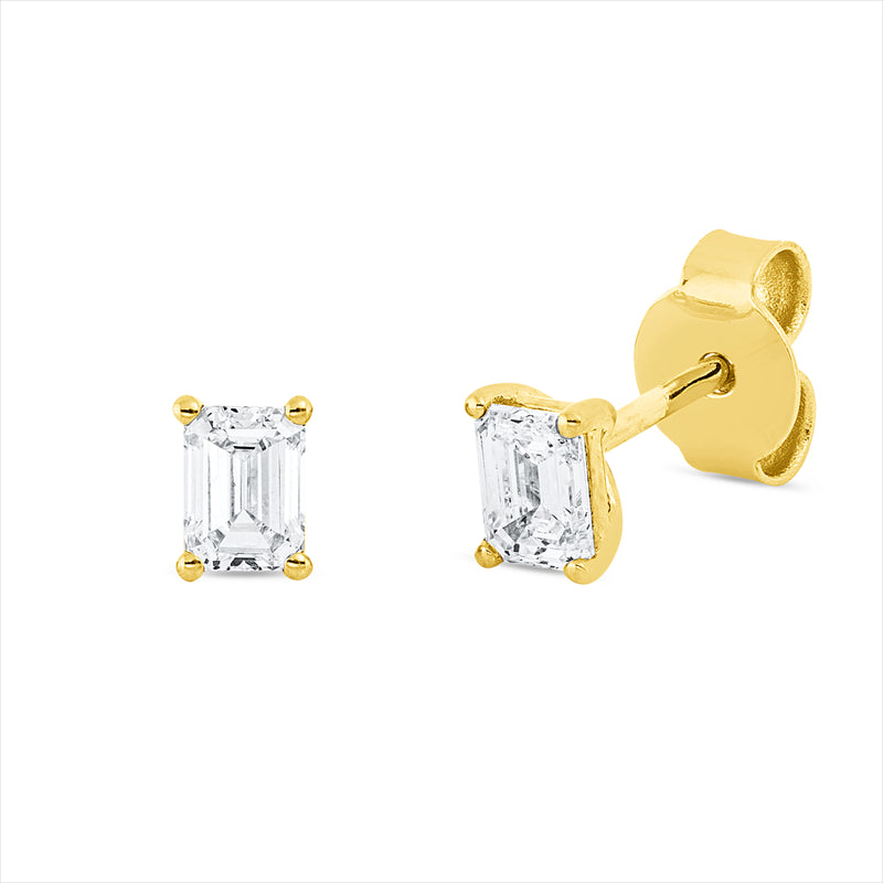 Ohrstecker    aus 750/-18 Karat Gelbgold mit 2 Diamanten 0