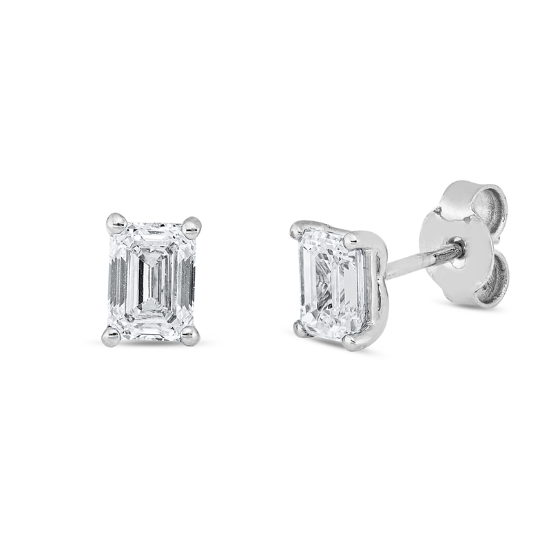 Ohrstecker    aus 750/-18 Karat Weißgold mit 2 Diamanten 1