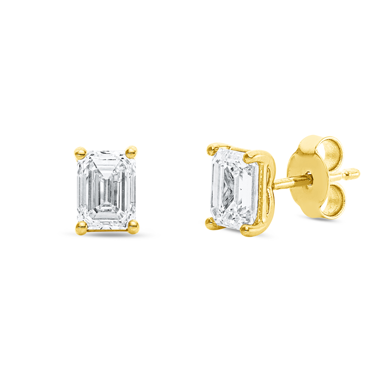 Ohrstecker    aus 750/-18 Karat Gelbgold mit 2 Diamanten 2 ct