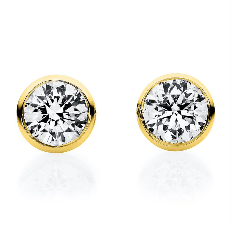 Ohrstecker    aus 750/-18 Karat Gelbgold mit 2 Diamanten 0