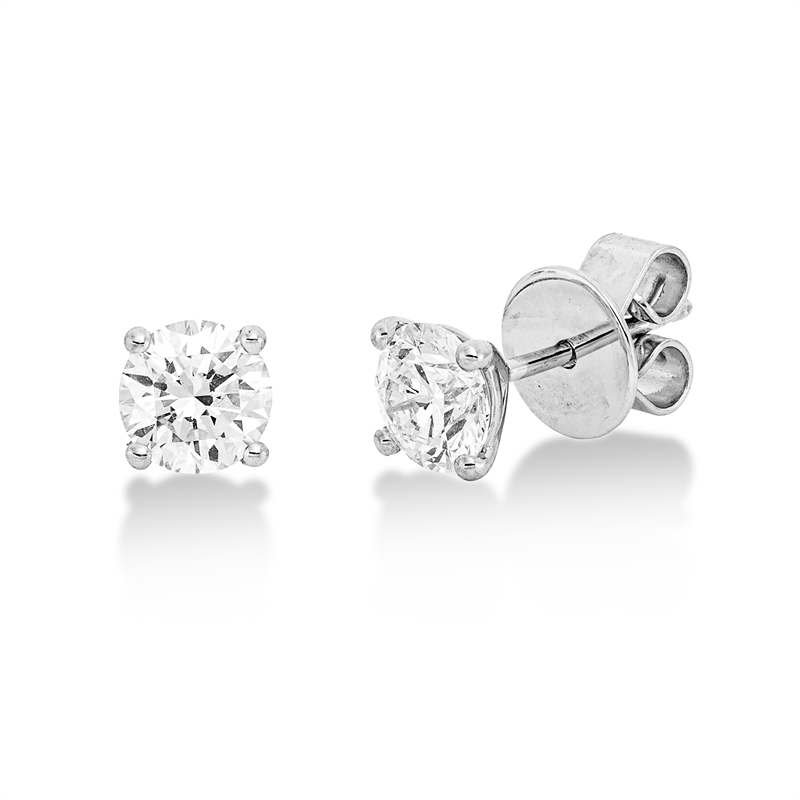 Ohrstecker    aus 750/-18 Karat Weißgold mit 2 Diamanten 1 ct