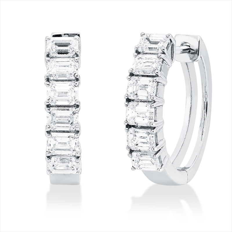 Creolen    aus 750/-18 Karat Weißgold mit 12 Diamanten 1