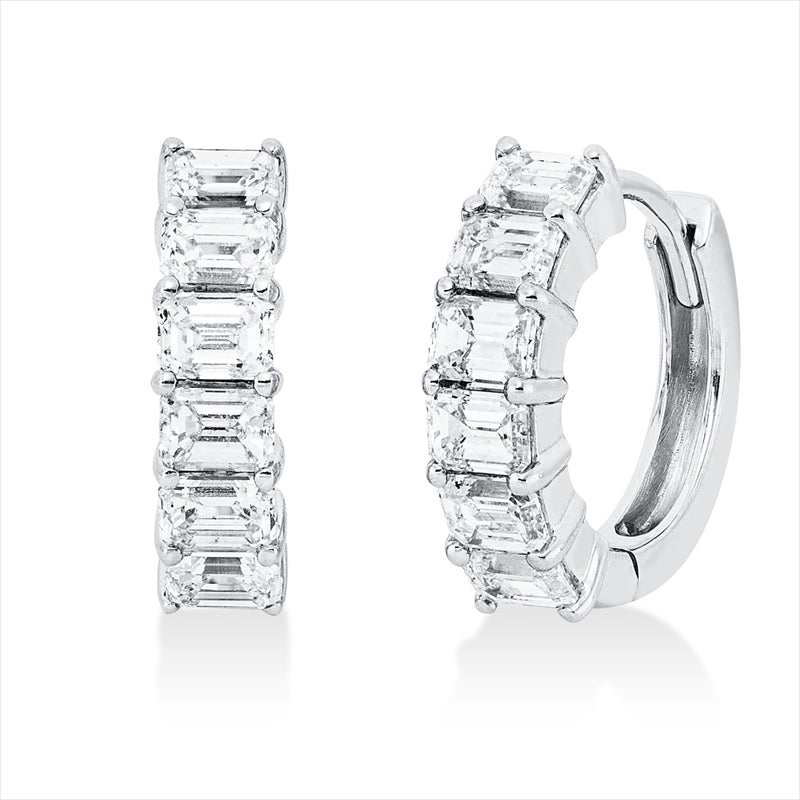 Creolen    aus 750/-18 Karat Weißgold mit 12 Diamanten 1