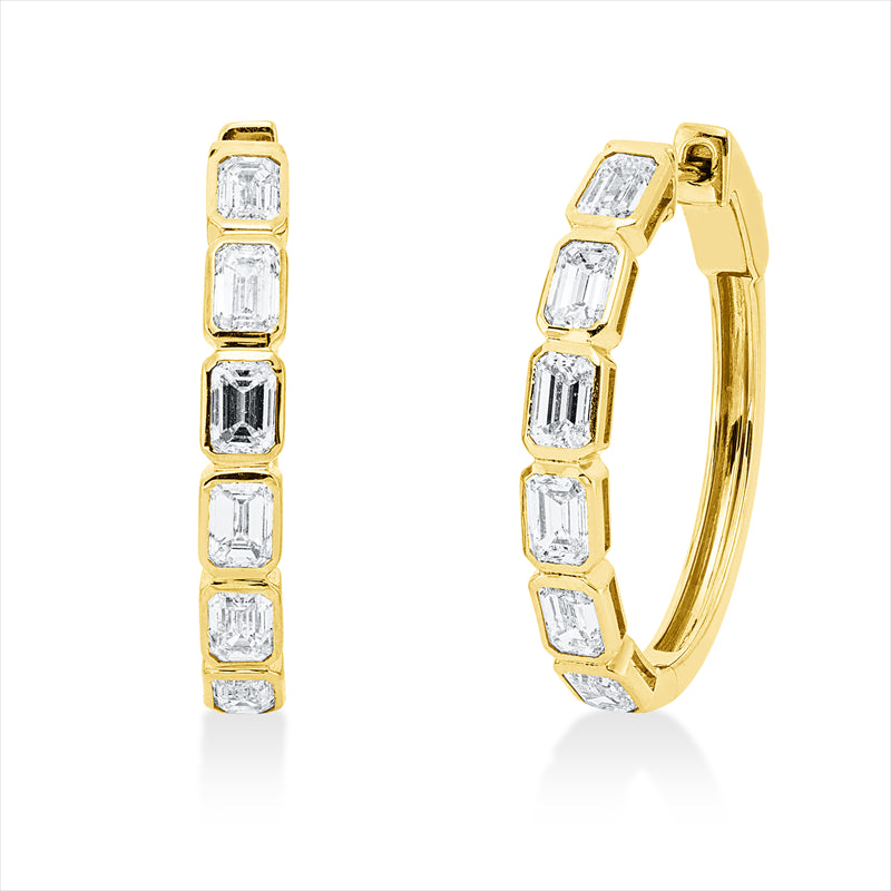 Creolen    aus 750/-18 Karat Gelbgold mit 12 Diamanten 2