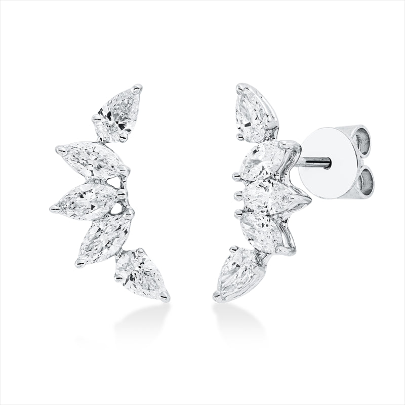 Ohrstecker    aus 750/-18 Karat Weißgold mit 10 Diamanten 1