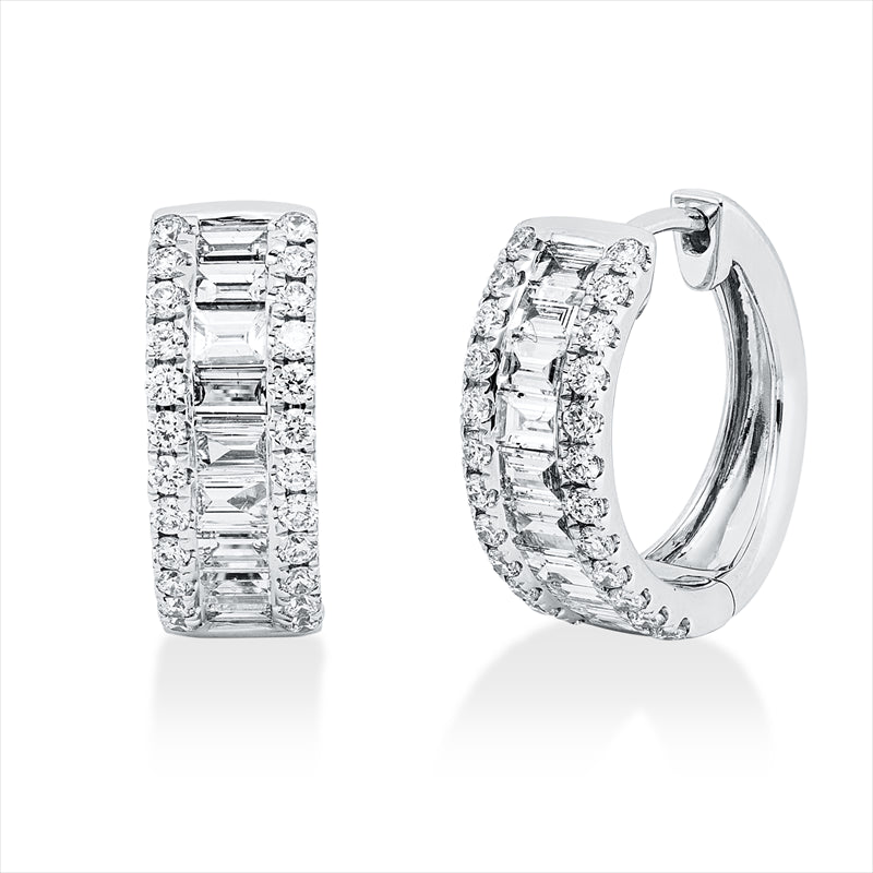 Creolen    aus 750/-18 Karat Weißgold mit 66 Diamanten 1