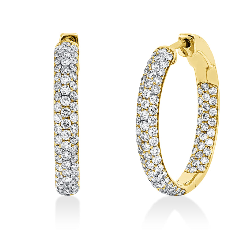 Creolen    aus 750/-18 Karat Gelbgold mit 172 Diamanten 1