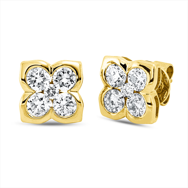 Ohrstecker    aus 750/-18 Karat Gelbgold mit 10 Diamanten 1