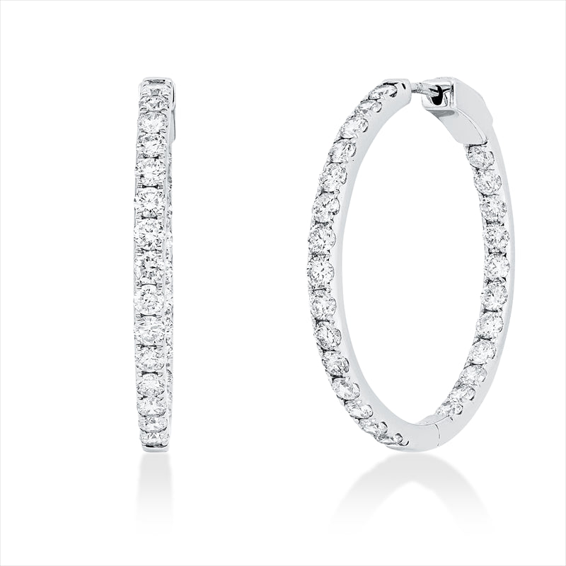 Creolen    aus 750/-18 Karat Weißgold mit 52 Diamanten 2