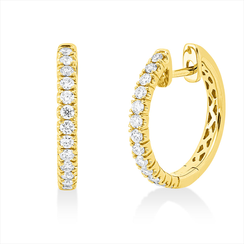 Creolen    aus 750/-18 Karat Gelbgold mit 26 Diamanten 0