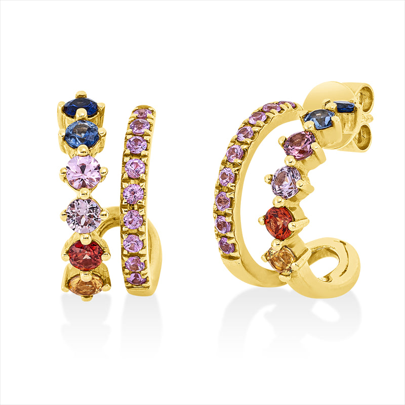 Ohrstecker mit Saphir  aus 750/-18 Karat Gelbgold  