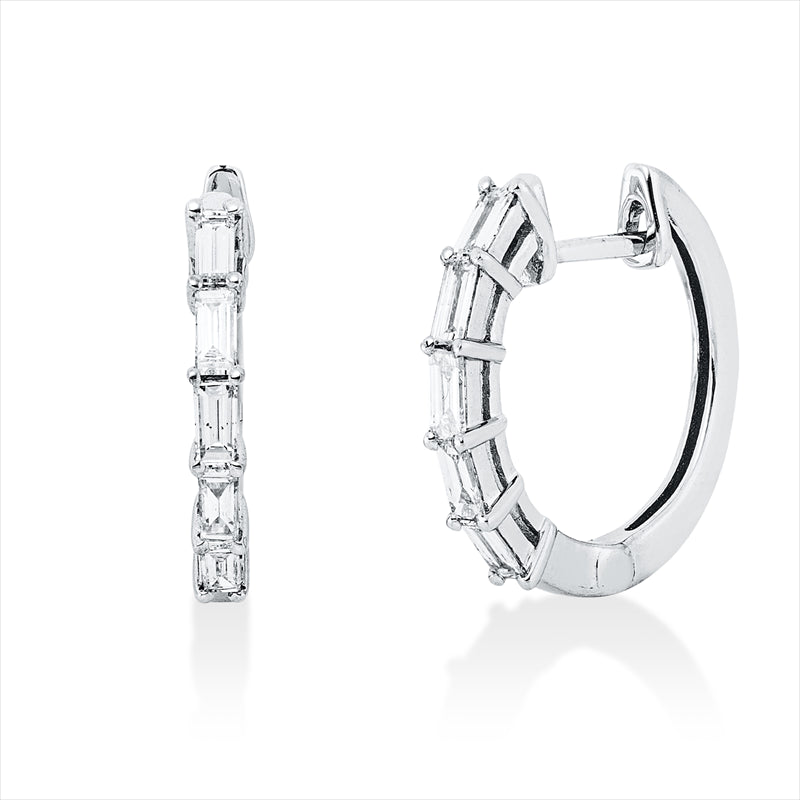 Creolen    aus 750/-18 Karat Weißgold mit 10 Diamanten 0